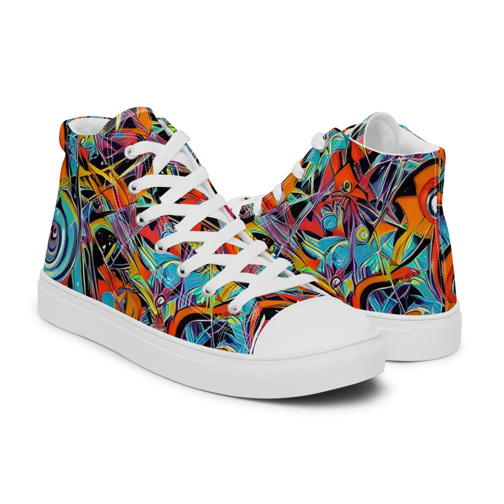 Infinite Color Crash on Women's High Top Canvas Shoes — Right