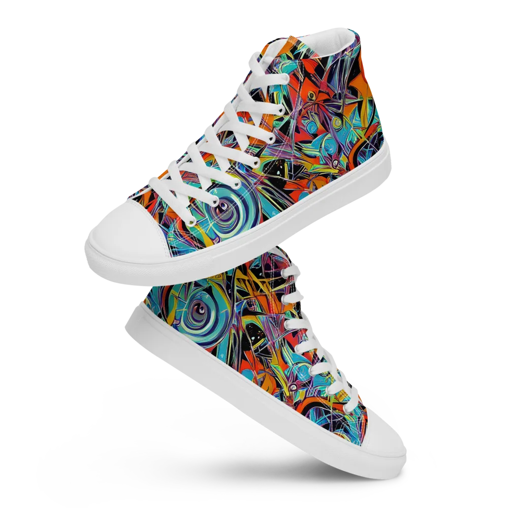 Infinite Color Crash on Women's High Top Canvas Shoes — Front