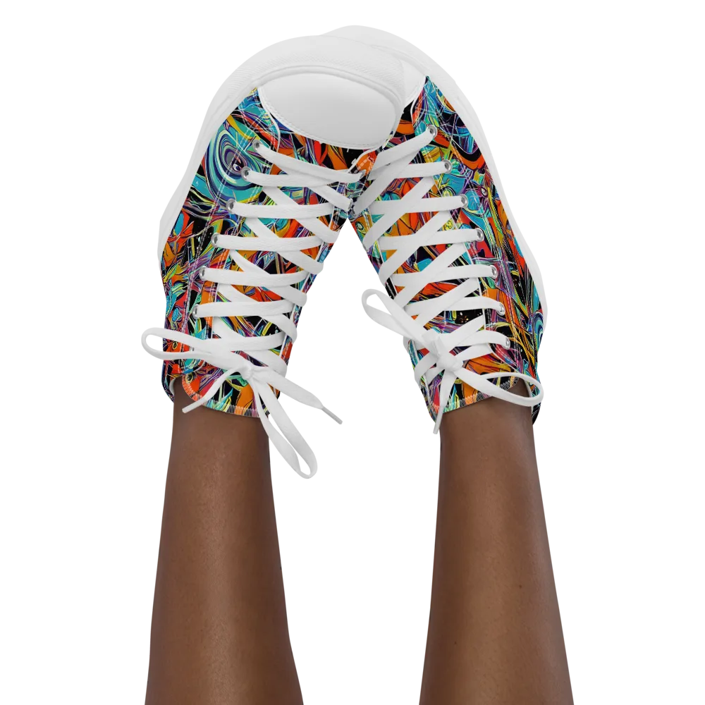 Infinite Color Crash on Women's High Top Canvas Shoes — Front