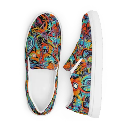 Infinite Color Crash on a Men's Slip-On Canvas Shoes