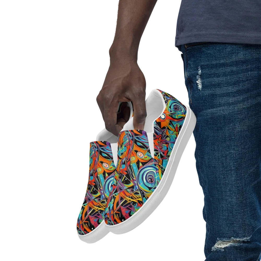 Infinite Color Crash on Men's Slip-On Canvas Shoes — Left Front