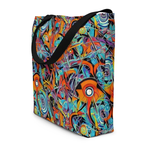 Infinite Color Crash on a Large Tote Bag W/ Pocket