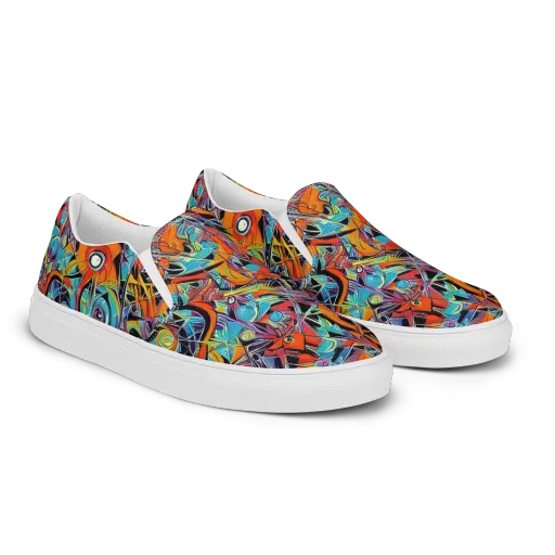 Infinite Color Crash on a Women's Slip-On Canvas Shoes