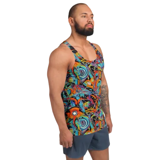 Infinite Color Crash on a Men's Tank Top