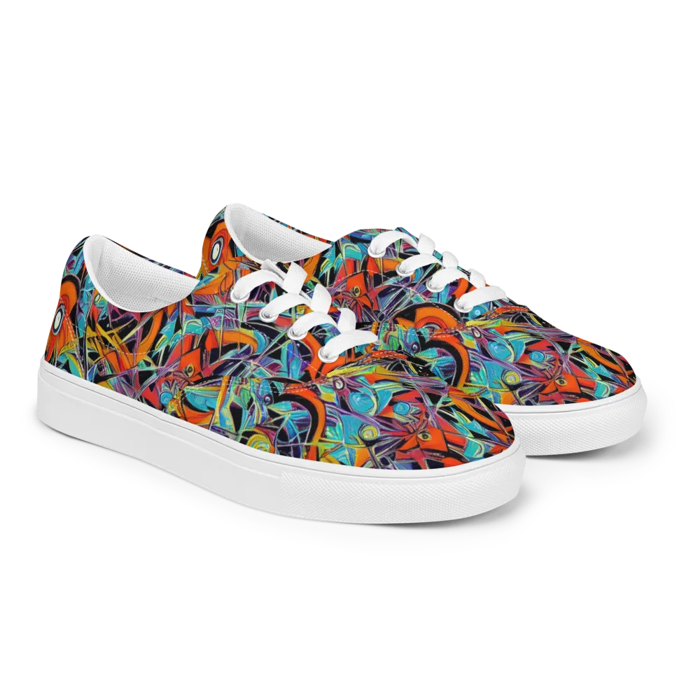 Infinite Color Crash on Men's Lace-Up Canvas Shoes — Right Front