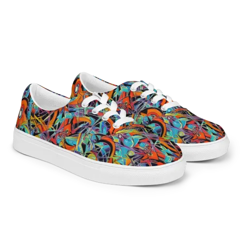 Infinite Color Crash on a Men's Lace-Up Canvas Shoes