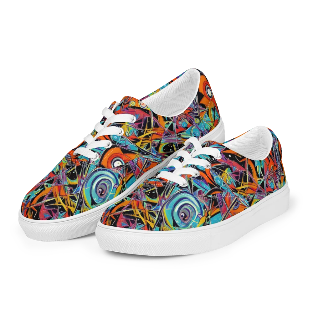 Infinite Color Crash on Men's Lace-Up Canvas Shoes — Left Front
