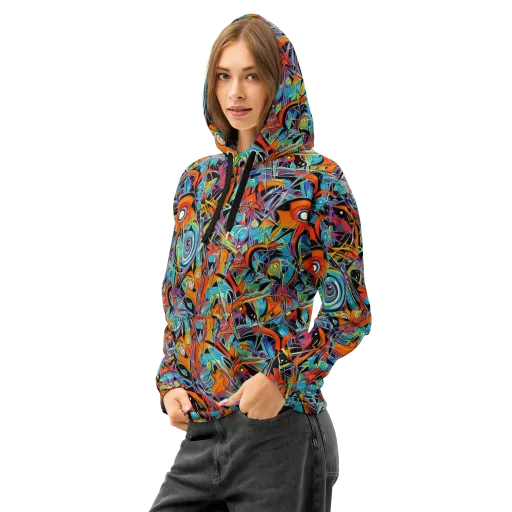 Infinite Color Crash on a Cotton Hoodie