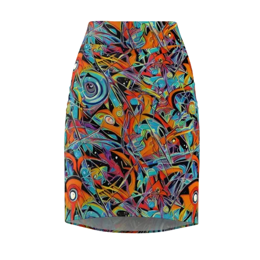 Infinite Color Crash on a Pencil Skirt