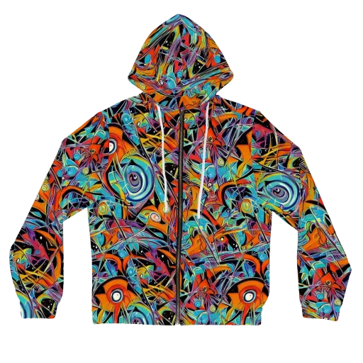 Infinite Color Crash on a Women's Full-Zip Hoodie