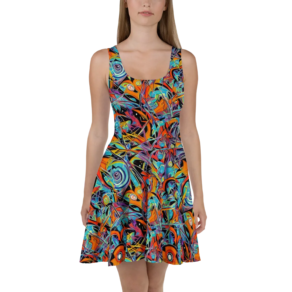 Infinite Color Crash on Skater Dress — Front