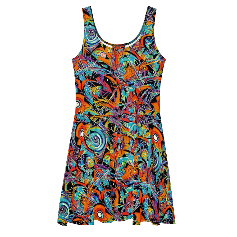 Infinite Color Crash on Skater Dress — Front