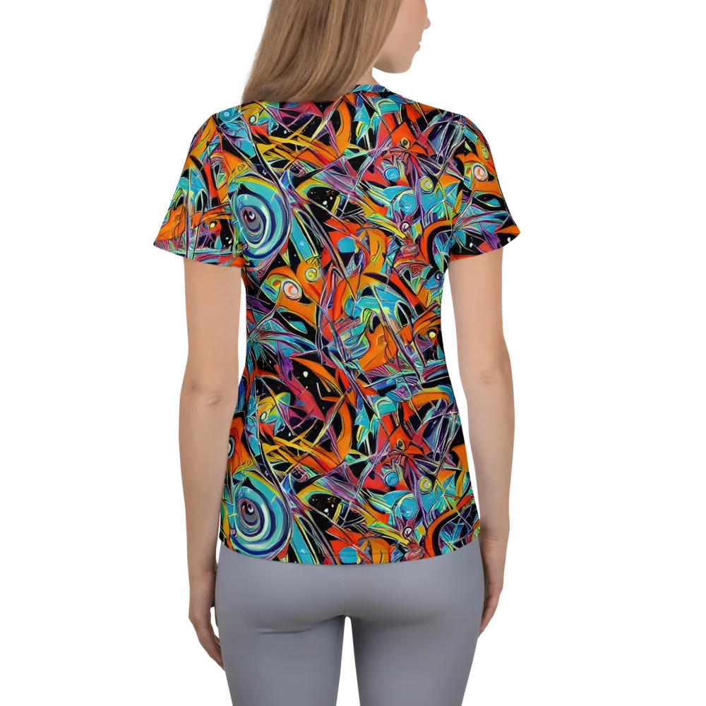 Infinite Color Crash on Women's Athletic T-Shirt — Back