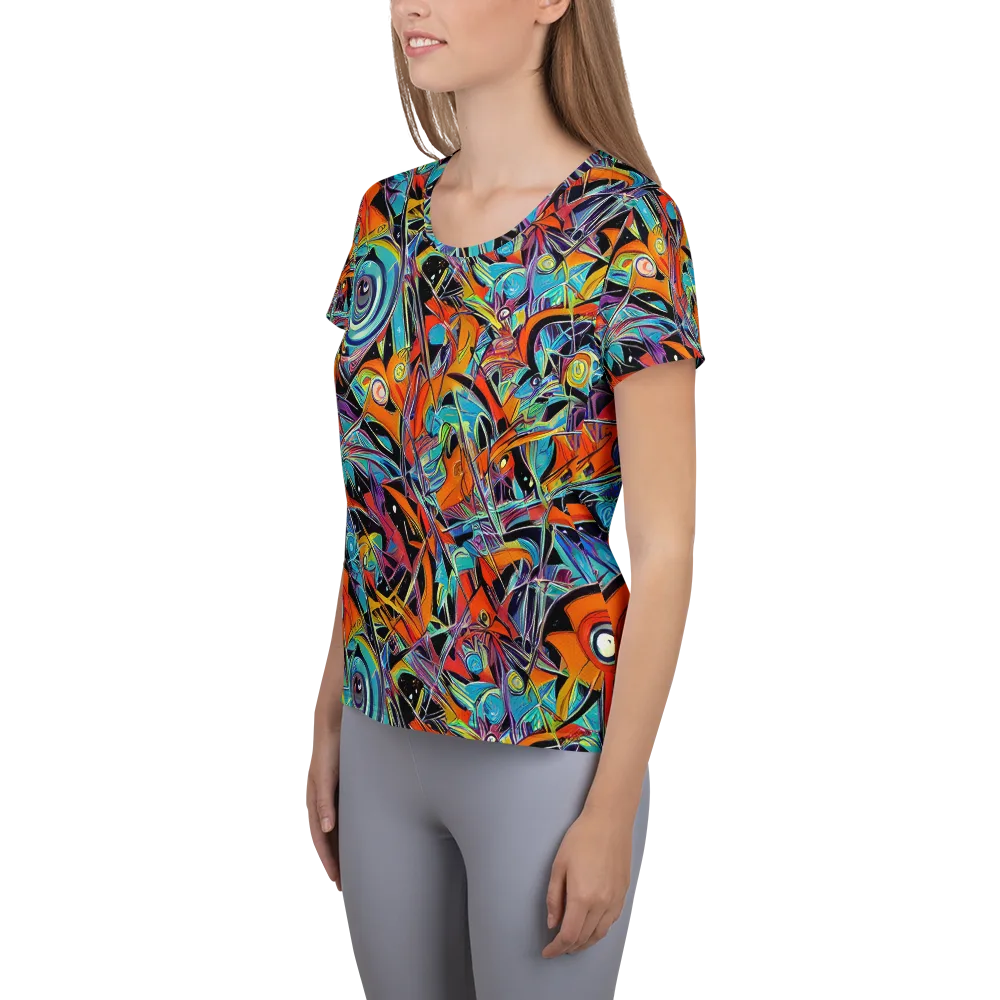 Infinite Color Crash on Women's Athletic T-Shirt — Left