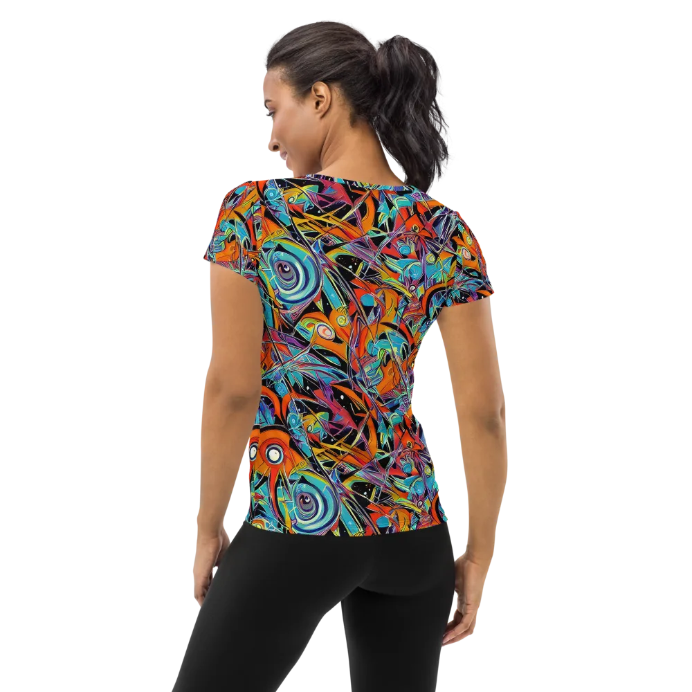 Infinite Color Crash on Women's Athletic T-Shirt — Back