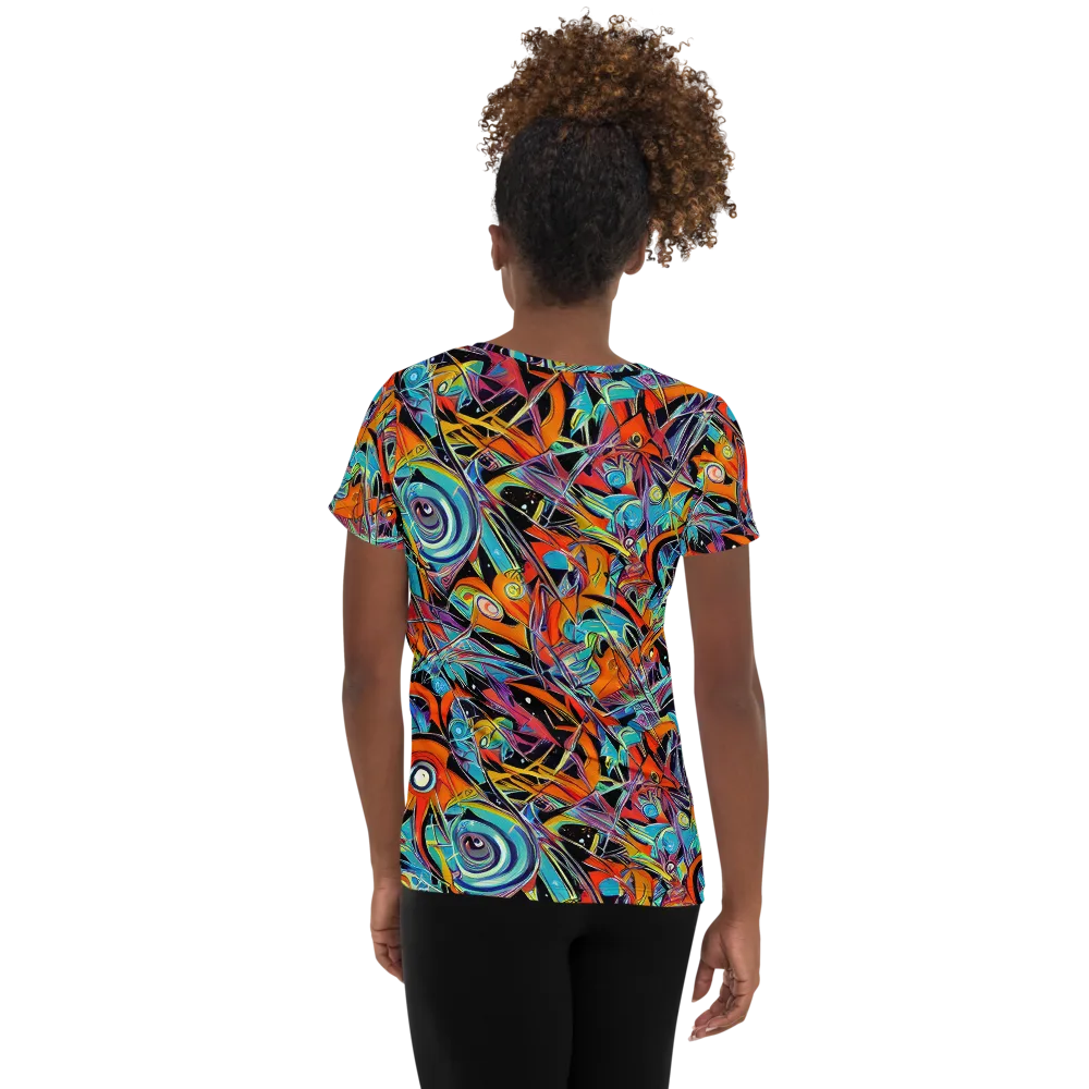 Infinite Color Crash on Women's Athletic T-Shirt — Back