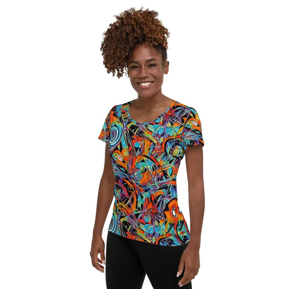 Infinite Color Crash on Women's Athletic T-Shirt — Left