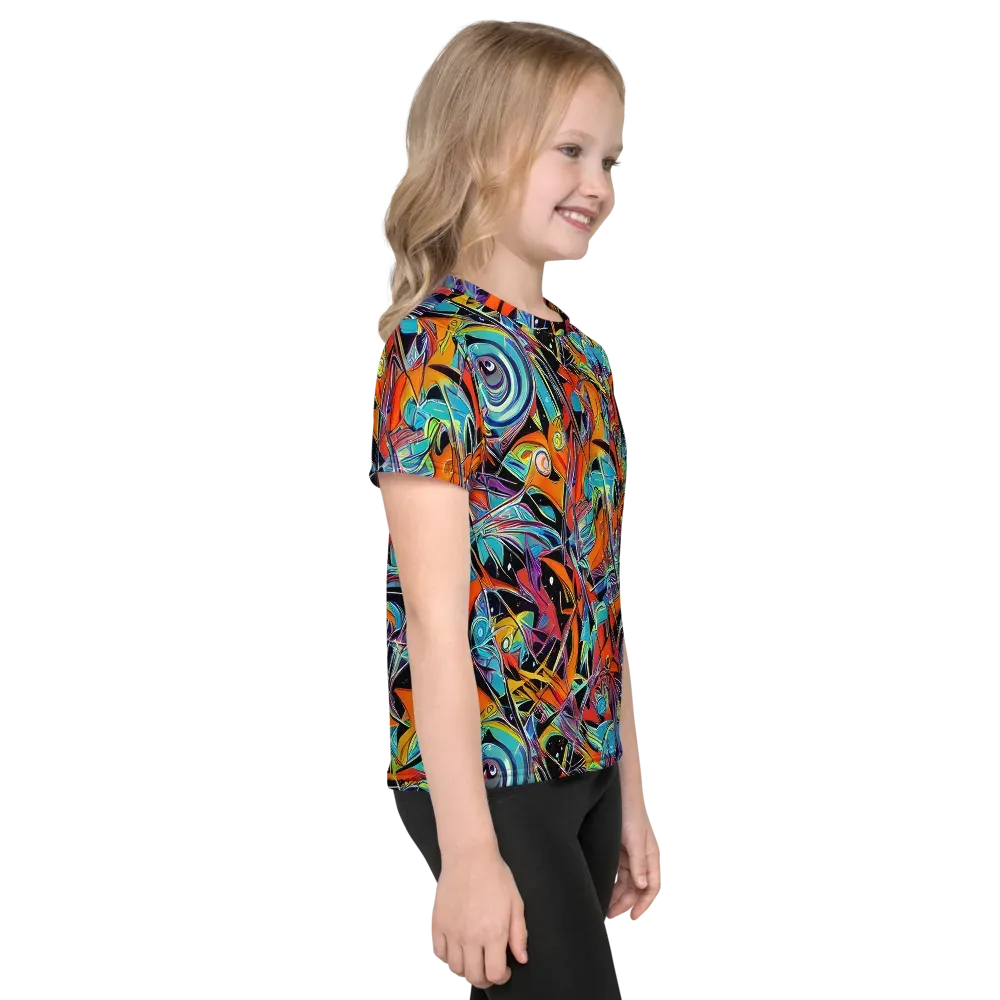 Infinite Color Crash on Kids Crew Neck T-Shirt — Right