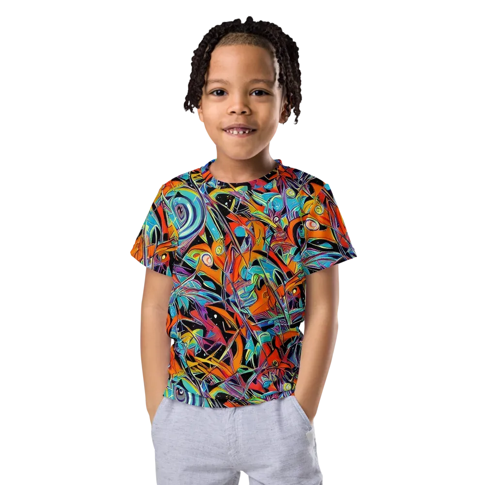 Infinite Color Crash on Kids Crew Neck T-Shirt — Front