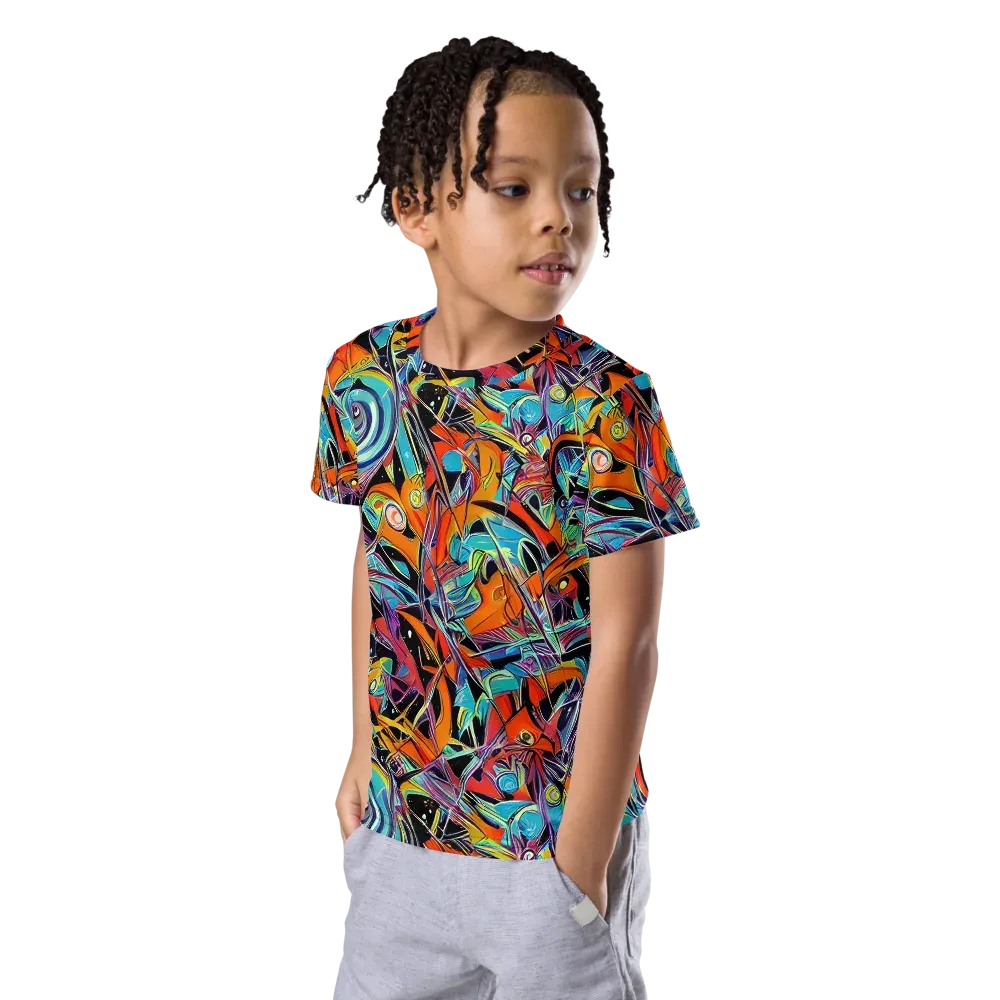 Infinite Color Crash on Kids Crew Neck T-Shirt — Left Front