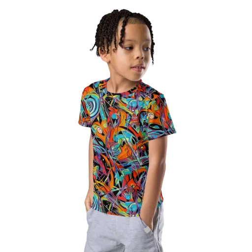 Infinite Color Crash on a Kids Crew Neck T-Shirt