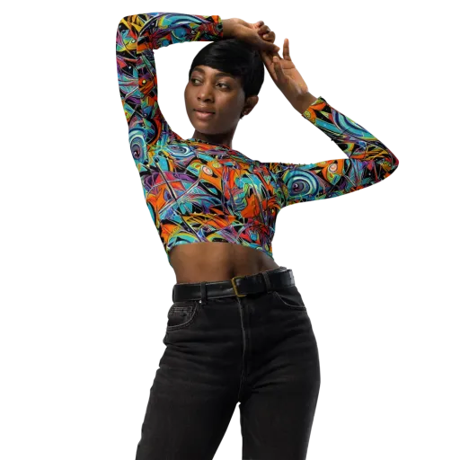 Infinite Color Crash on a Long Sleeve Crop Top