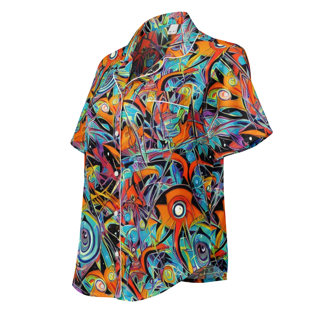 Infinite Color Crash on Women's Short Sleeve Pajama Top — Left Front