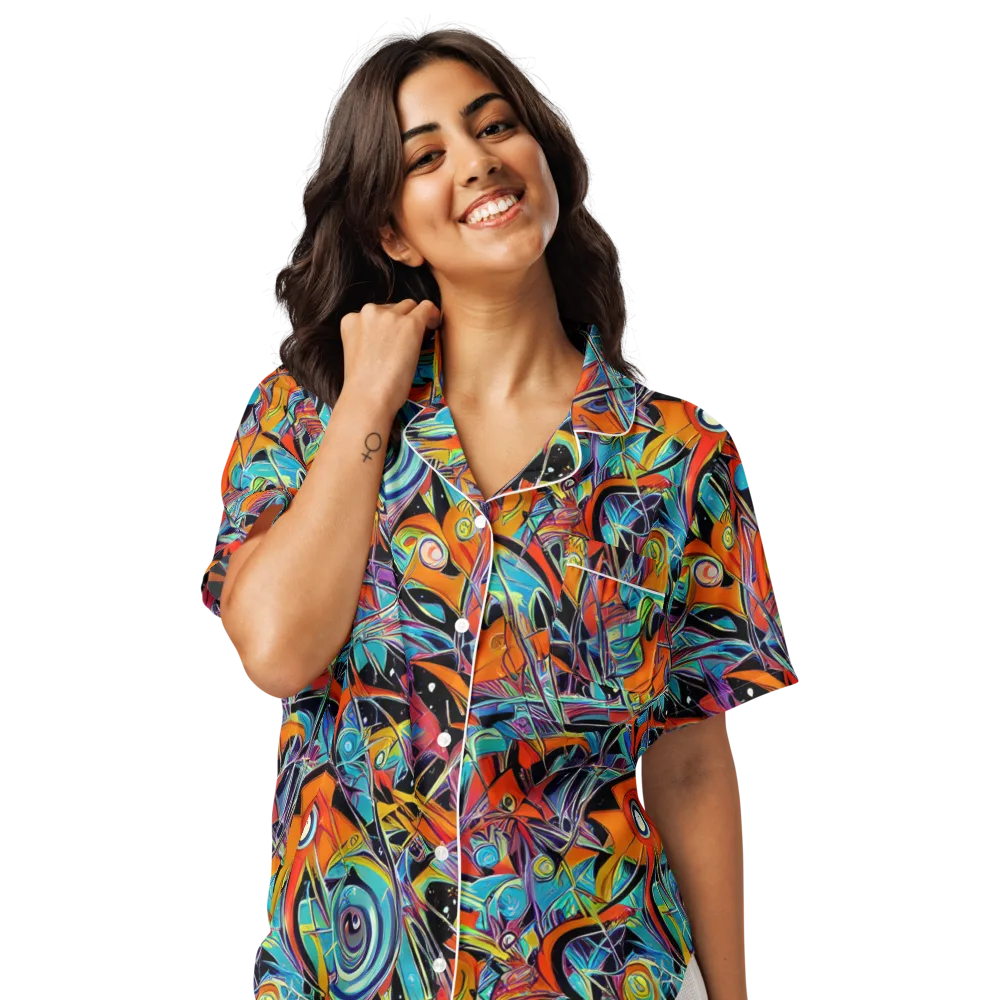 Infinite Color Crash on Women's Short Sleeve Pajama Top — Front