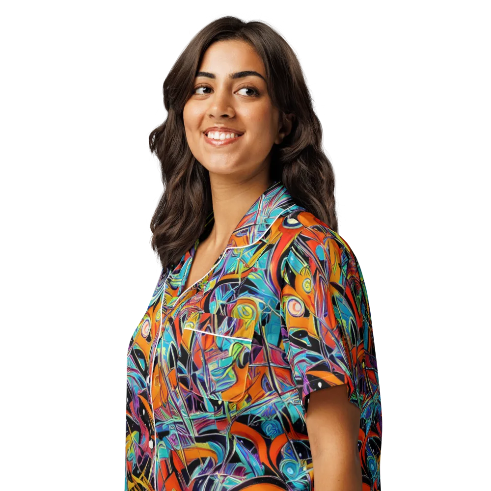 Infinite Color Crash on Women's Short Sleeve Pajama Top — Left Front