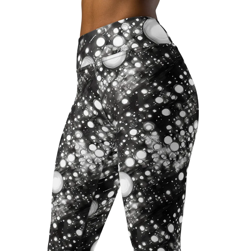 Cosmic Cell on Yoga Leggings — Left Front