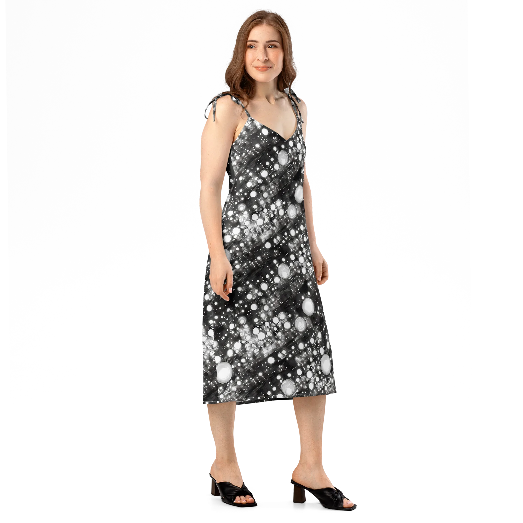 Cosmic Cell on Slip Dress — Right Front