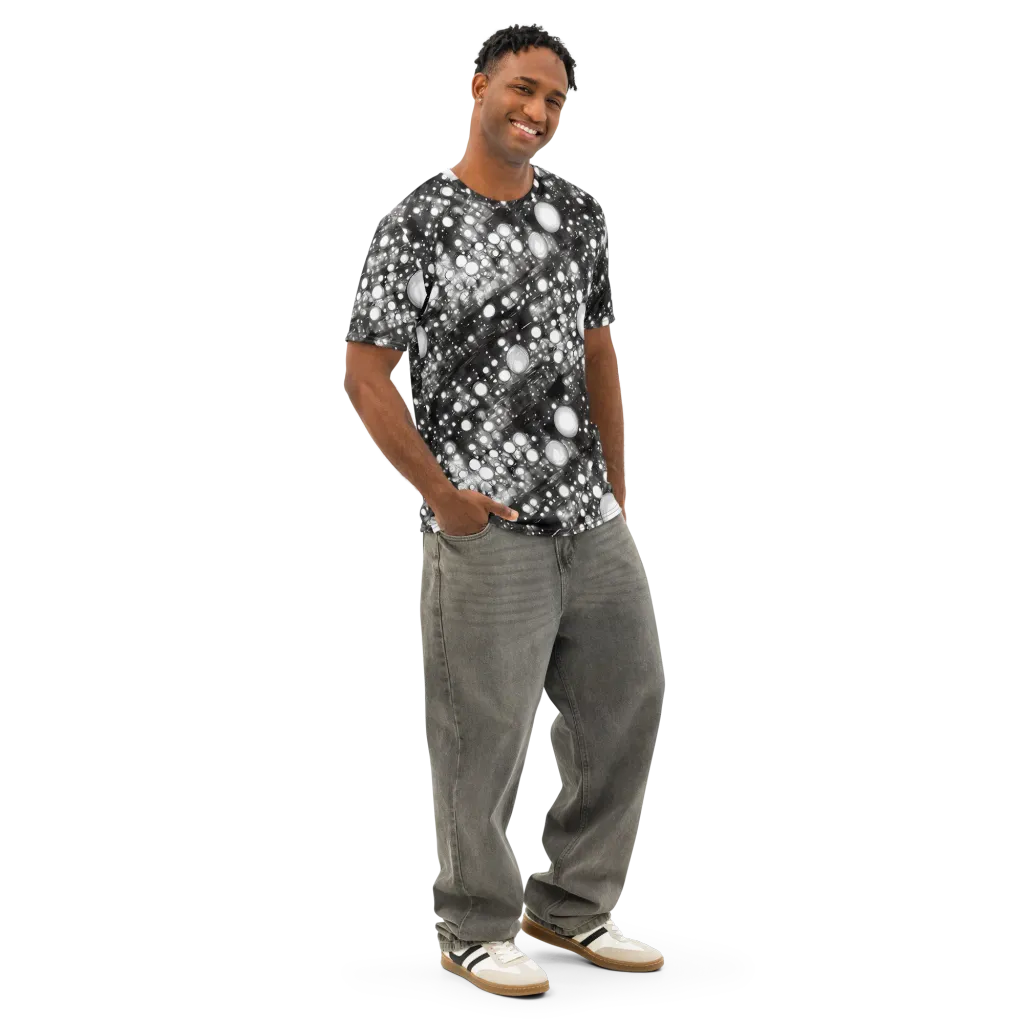 Cosmic Cell on Men's Cotton Crew Neck T-Shirt — Right Front