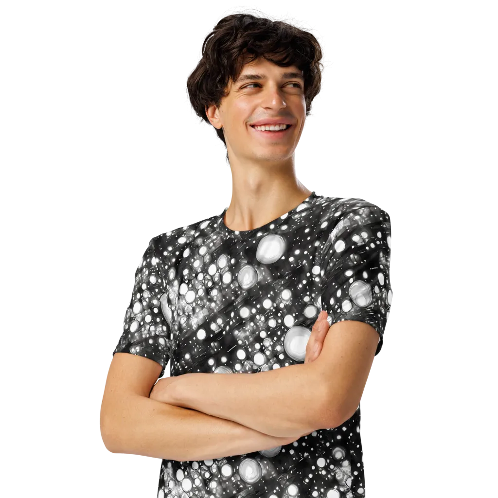 Cosmic Cell on Men's Crew Neck T-Shirt — Left Front