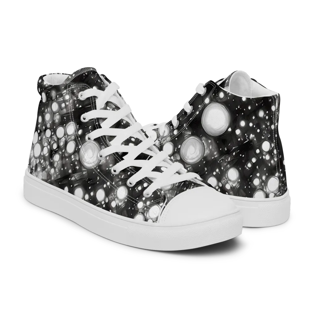 Cosmic Cell on Men's High Top Canvas Shoes — Right