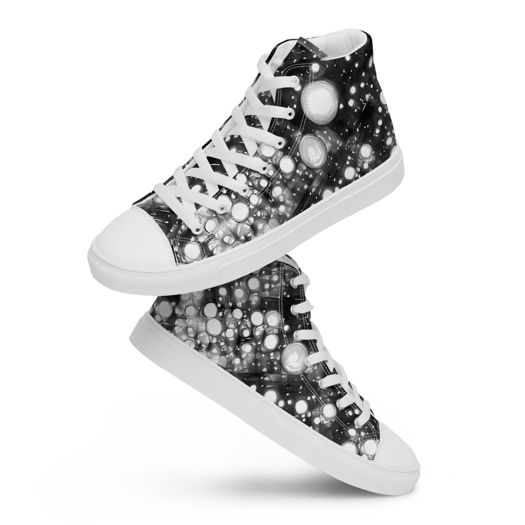Cosmic Cell on Men's High Top Canvas Shoes — Front