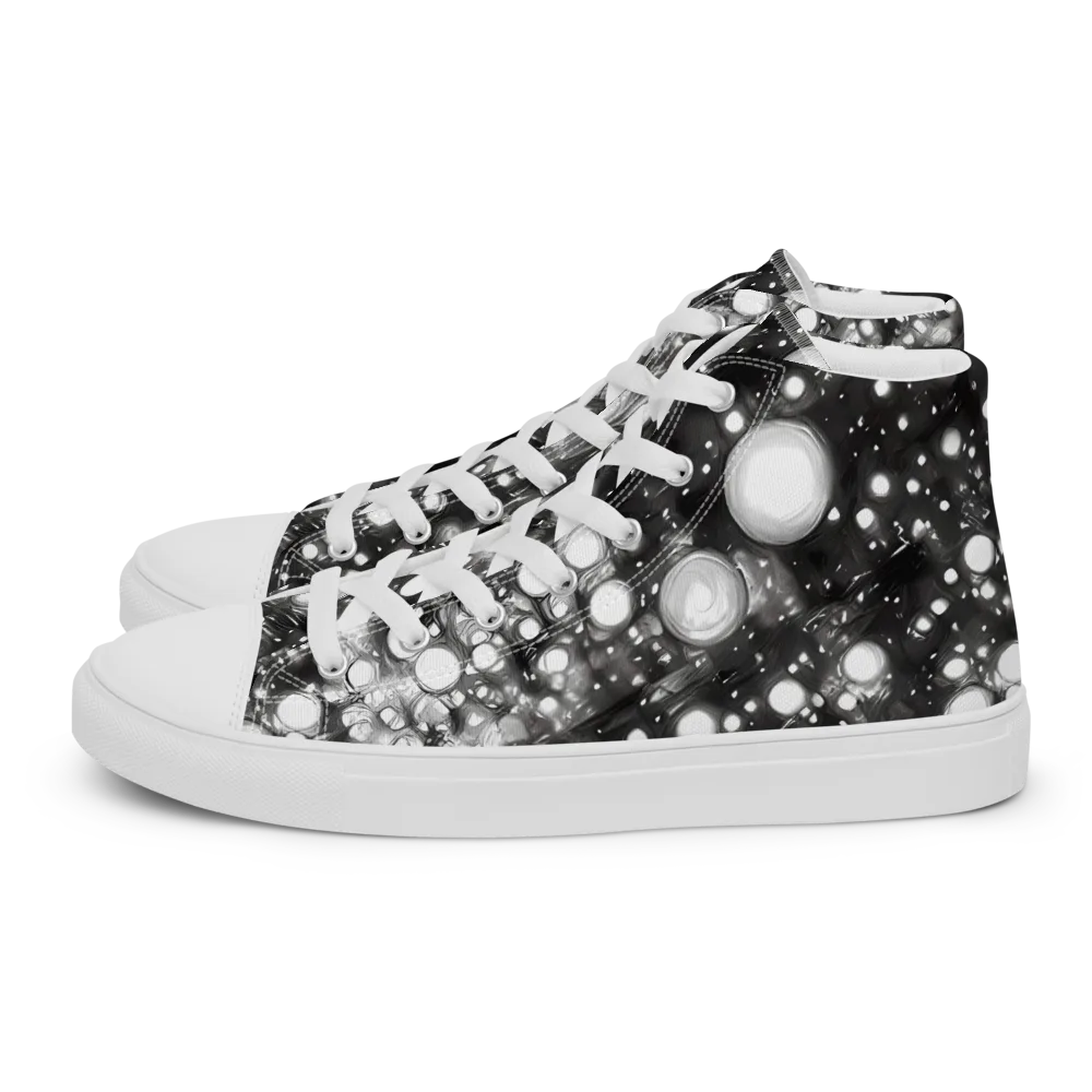 Cosmic Cell on Women's High Top Canvas Shoes — Left