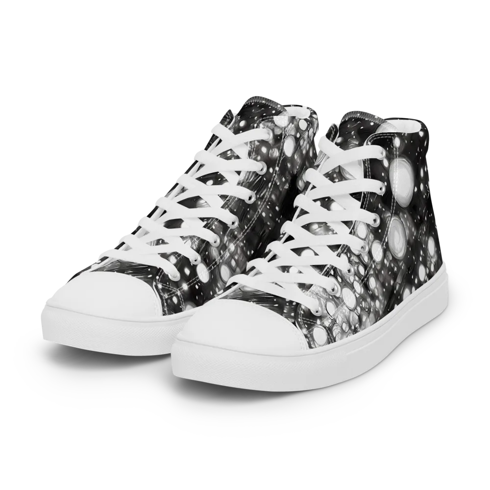 Cosmic Cell on Women's High Top Canvas Shoes — Left Front