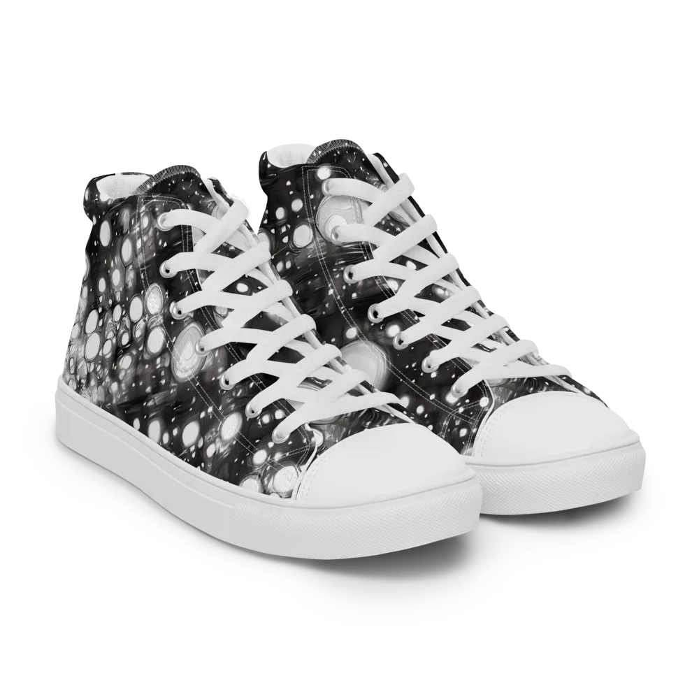 Cosmic Cell on Women's High Top Canvas Shoes — Right Front