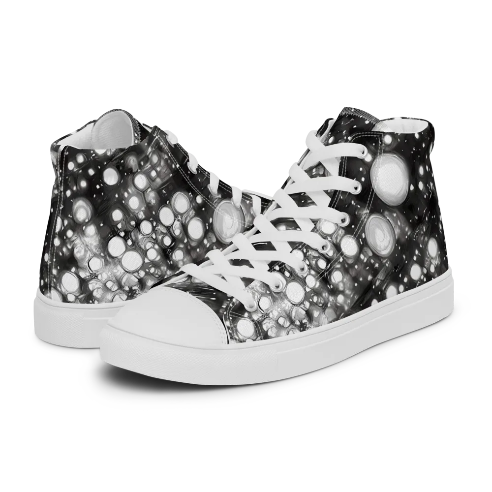 Cosmic Cell on Women's High Top Canvas Shoes — Left