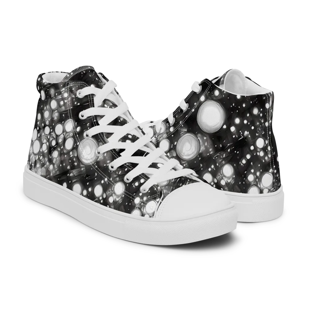 Cosmic Cell on Women's High Top Canvas Shoes — Right