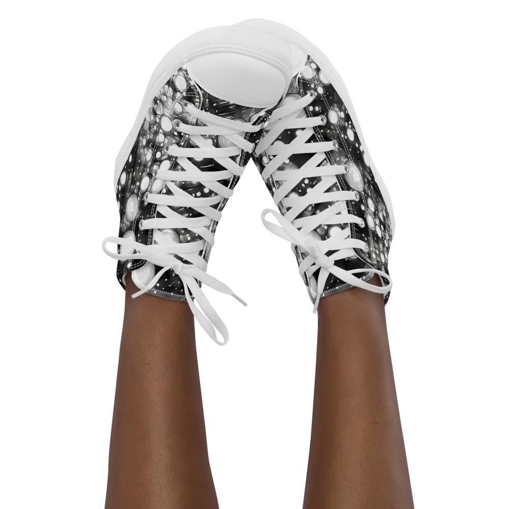 Cosmic Cell on Women's High Top Canvas Shoes — Front