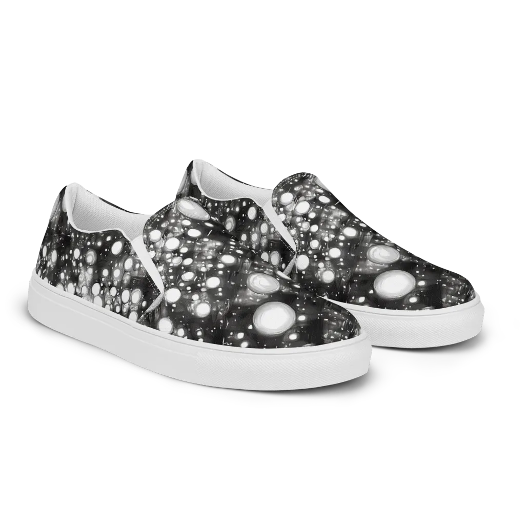 Cosmic Cell on Men's Slip-On Canvas Shoes — Right Front