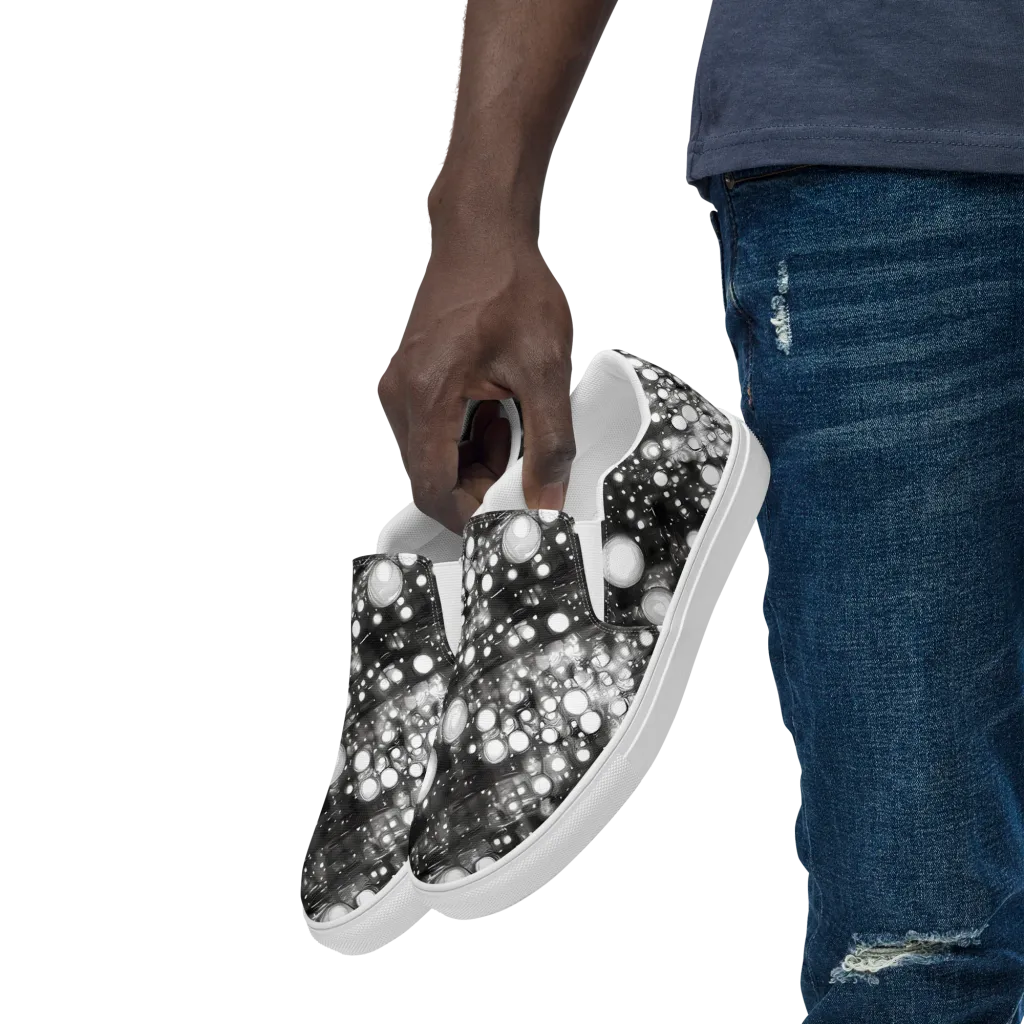 Cosmic Cell on Men's Slip-On Canvas Shoes — Left Front