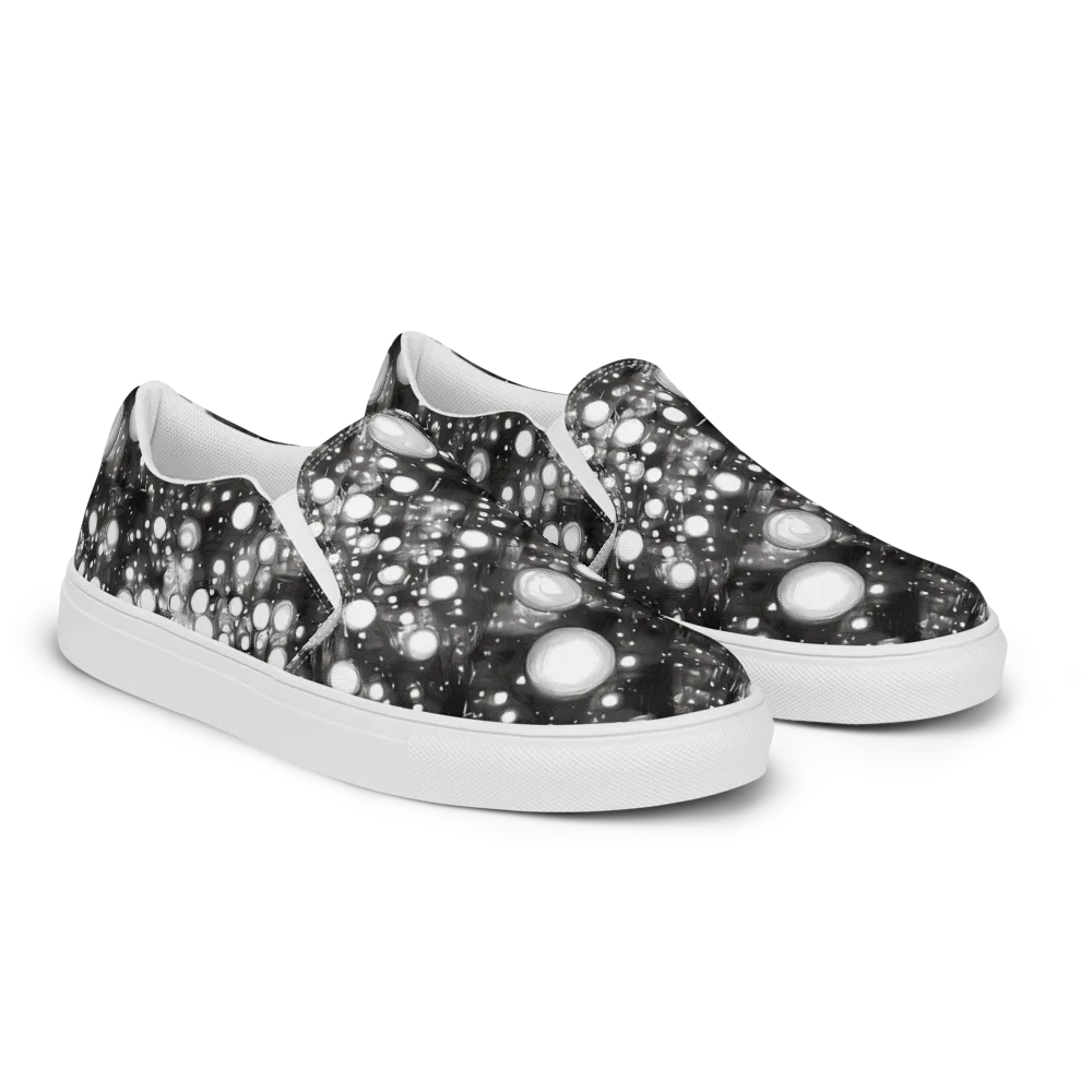 Cosmic Cell on Women's Slip-On Canvas Shoes — Right Front