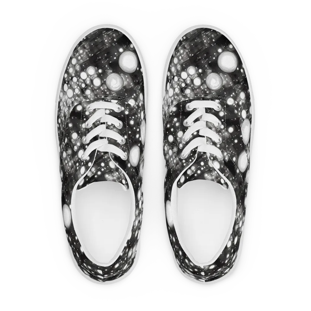 Cosmic Cell on Men's Lace-Up Canvas Shoes — Front