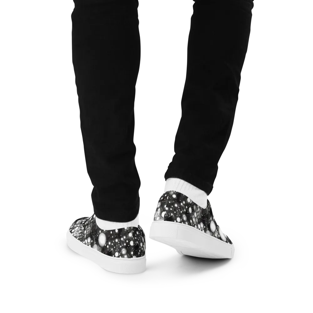Cosmic Cell on Men's Lace-Up Canvas Shoes — Back