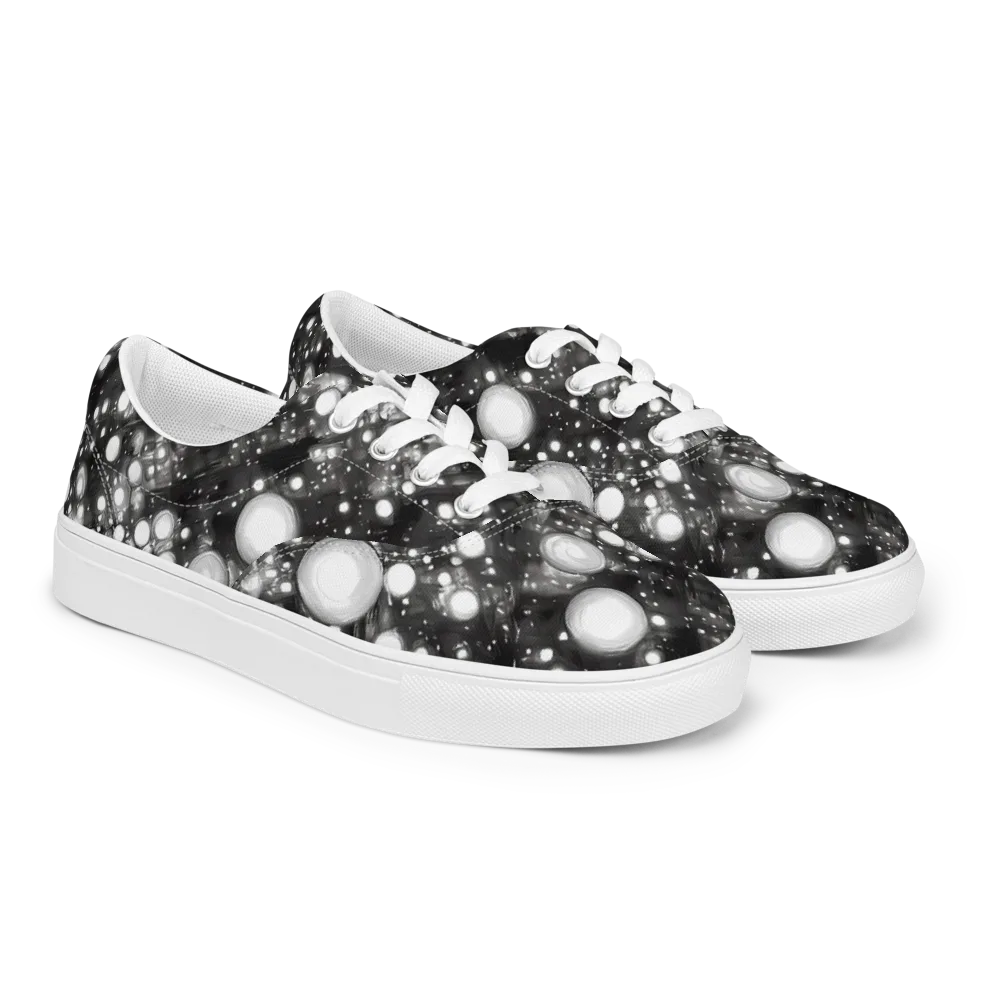 Cosmic Cell on Men's Lace-Up Canvas Shoes — Right Front