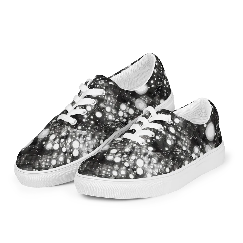 Cosmic Cell on Men's Lace-Up Canvas Shoes — Left Front