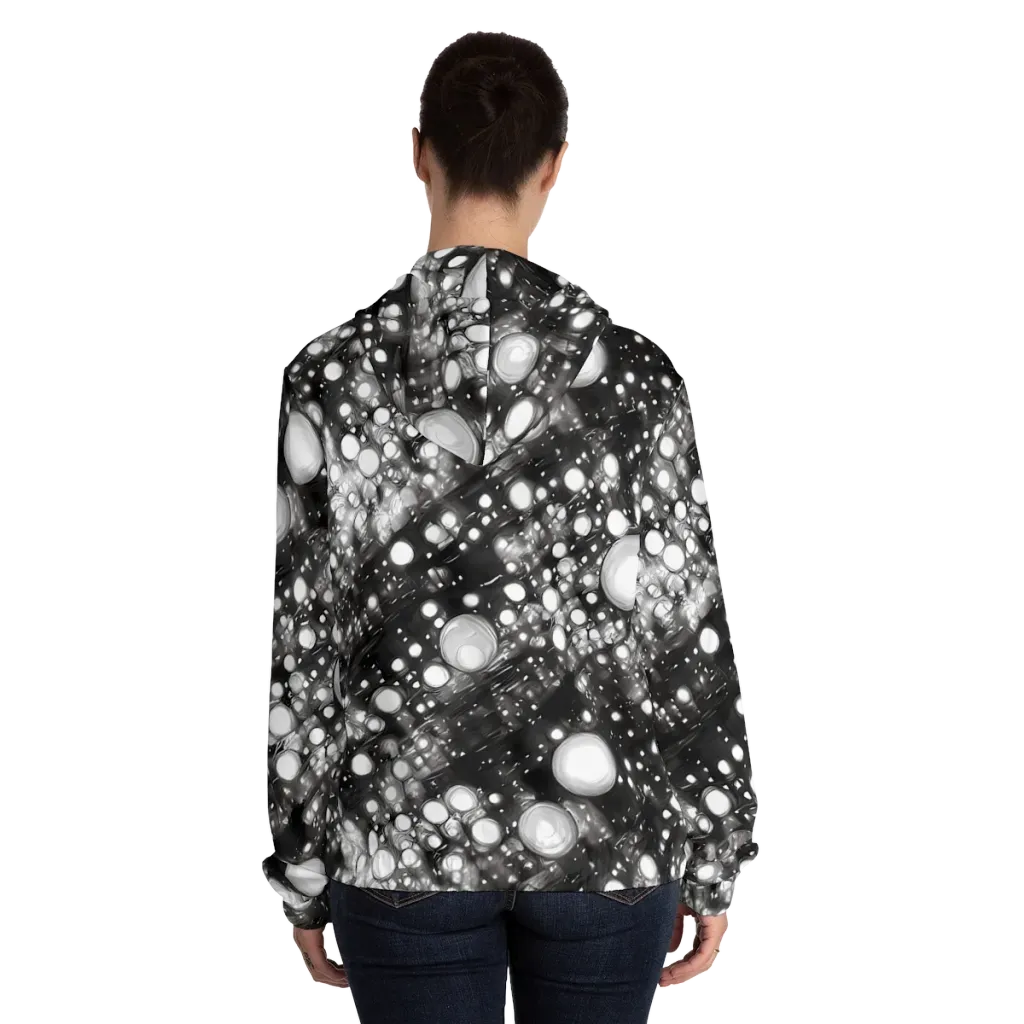 Cosmic Cell on Women's Full-Zip Hoodie — Back On Person