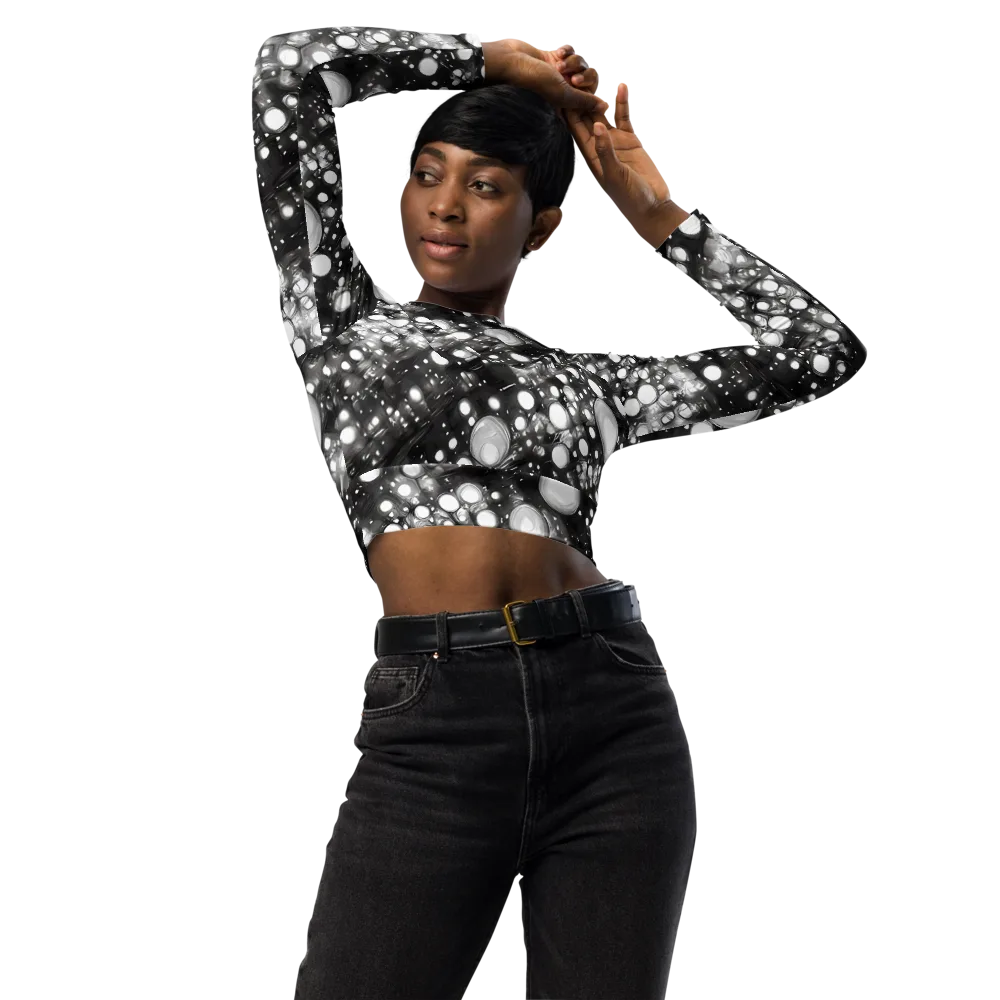 Cosmic Cell on Long Sleeve Crop Top — Front